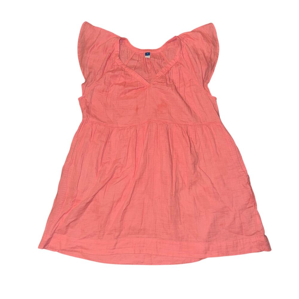 Old Navy Short Sleeve V Neck Dress Womens Size XL Coho Salmon Pockets Above Knee